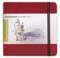 Global Art Handbook Travelogue Artist Journal, 5.5" X 5.5", Vermilion Red